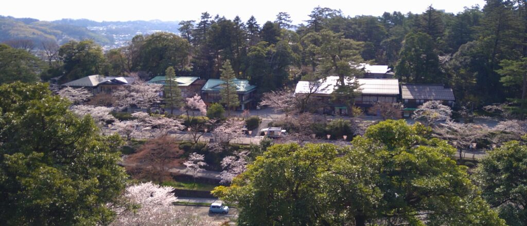 金沢城展望台から見た兼六園