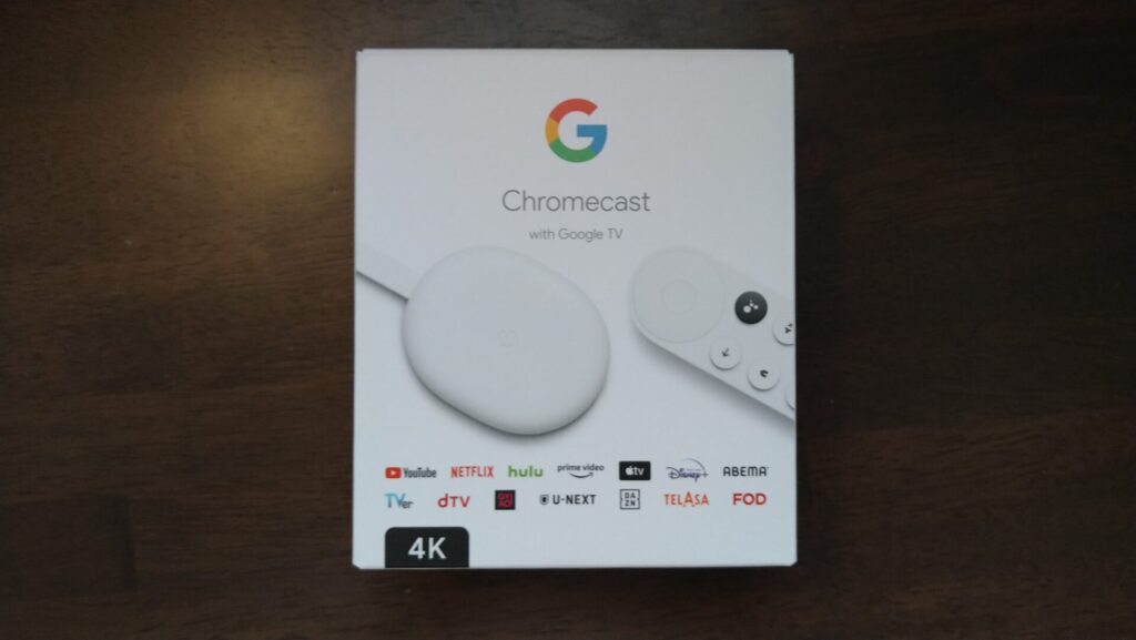 Chromecast with Google TVの箱表面